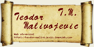 Teodor Malivojević vizit kartica